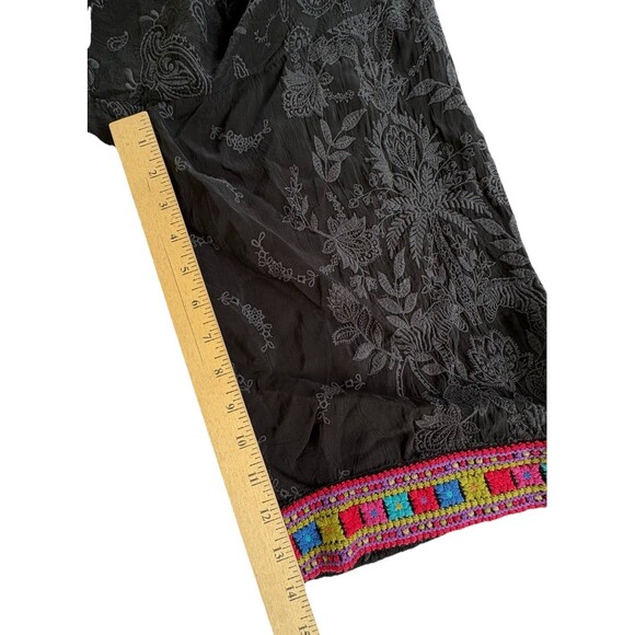 Johnny Was Star Danica Short Kimono Large Black Print Embroidered Jacket $388 - Picture 10 of 13